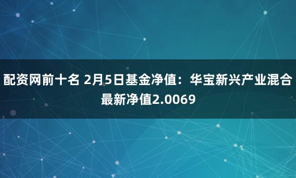 配资网前十名 2月5日基金净值：华宝新兴产业混合最新净值2.0069