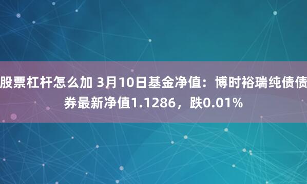 股票杠杆怎么加 3月10日基金净值：博时裕瑞纯债债券最新净值1.1286，跌0.01%