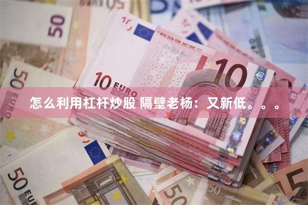 怎么利用杠杆炒股 隔壁老杨：又新低。。。